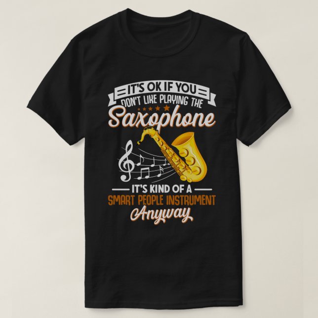 Camiseta Musical do jogador saxofone saxofone saxofone (Frente do Design)
