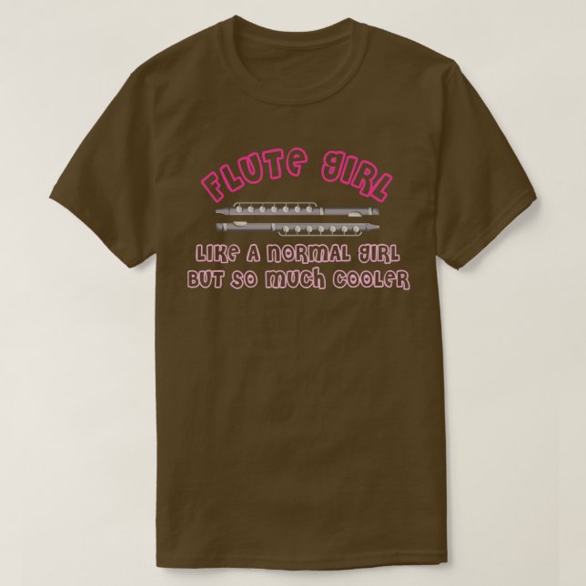 Camiseta Musical Flute Girl Flutist (Frente do Design)