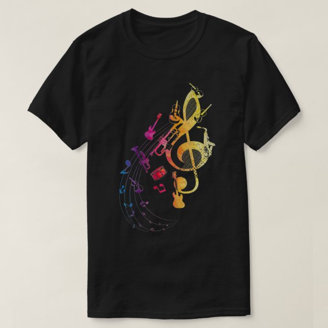 Camiseta Musical Instruments Composer Music Note Musician T (Frente do Design)