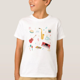 Camiseta Musical Instruments Music Theme Pattern