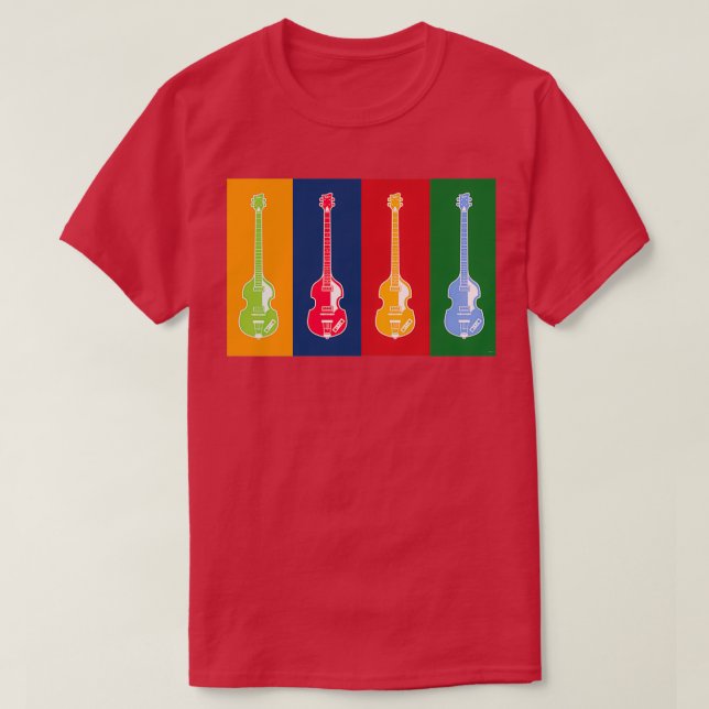 CAMISETA MUSICAL INSTRUMENTS SILHOUETTES HOFNER BASS (Frente do Design)