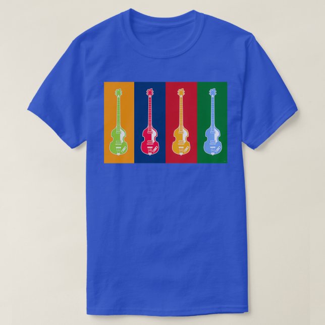 CAMISETA MUSICAL INSTRUMENTS SILHOUETTES HOFNER BASS (Frente do Design)