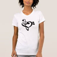 Musical Music Heart - Treble Bass Clef
