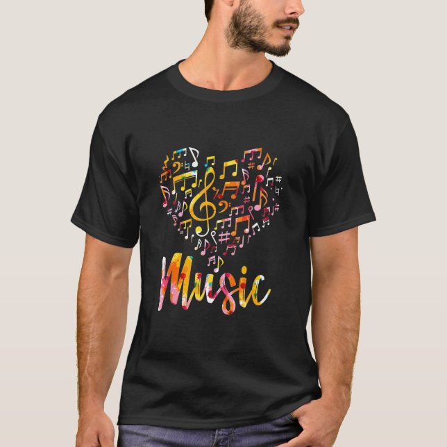 Camiseta Musical Musical Instrumento Musical Notes Treble C (Frente)