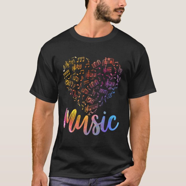 Camiseta Musical Musical Instrut Music Notes Treble Clef (Frente)