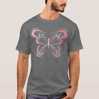 Camiseta Musical Note Butterfly Music Vintage