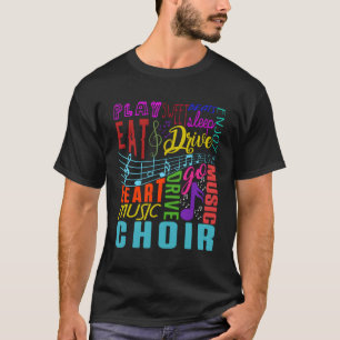 Camiseta Musical Notes Coração Música Coração Amor Comer Al