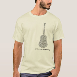 Camiseta Musical Notes Guitar Deixa A Música Falar