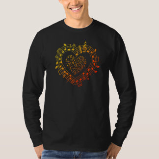 Camiseta Musical Notes Heart Musical School Clef Orc