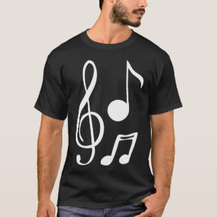 Camiseta Musical Notes Music Clef Guitar Piano Graphic Tee