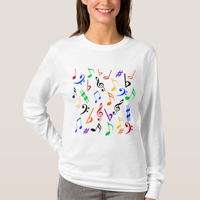 Camiseta Musical Notes Music Shirt (Frente)