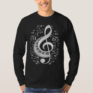 Camiseta Musical Pianist Music Notes Keyboard Treble Clef