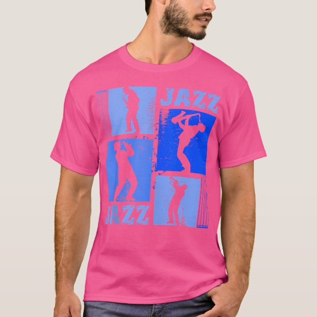 Camiseta Musical saxofonista Jazz Musical Blue Music (Frente)