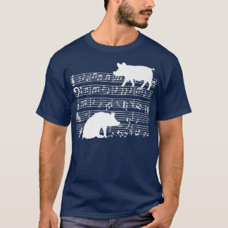 Camiseta Musical Sheet Music Design com Pig on Music Note