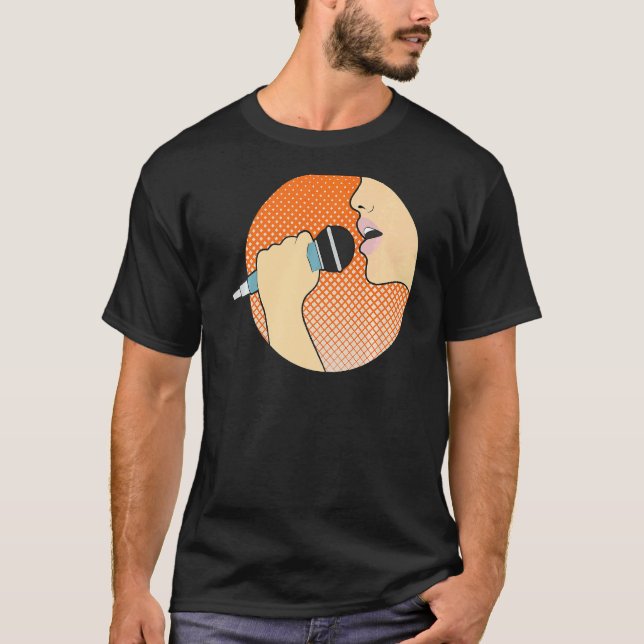 Camiseta Musical Singer Microphone Music Premium (Frente)