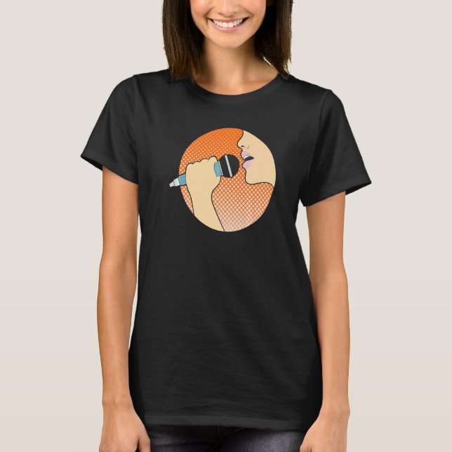 Camiseta Musical Singer Microphone Music Premium (Frente)