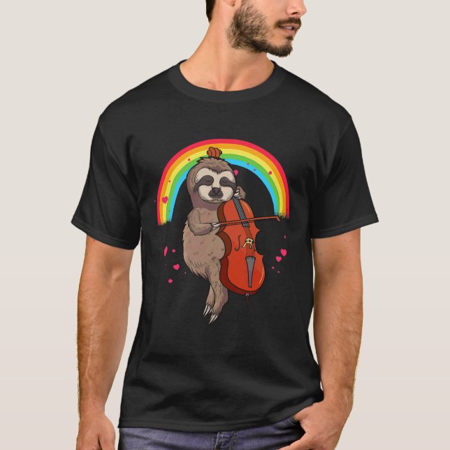 Camiseta Musical Sloth Cello Player Cellists (Frente)