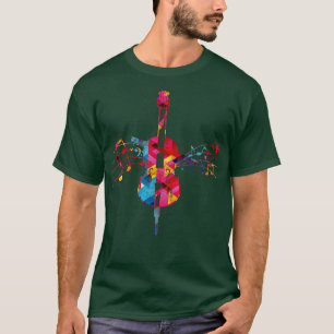 Camiseta Musical Treble Clef Colorous Cello Retro Cellist