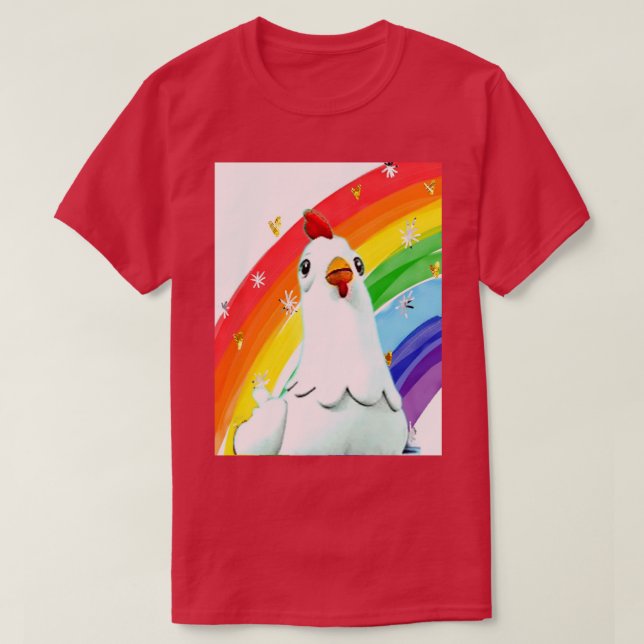 Camiseta Músicas Chickaletta Chicken Rainbow Backround Kids (Frente do Design)