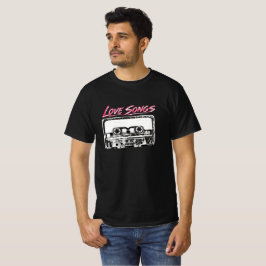 Camiseta Músicas de Amor Retrô dos Anos 80 Mixtape Dia dos