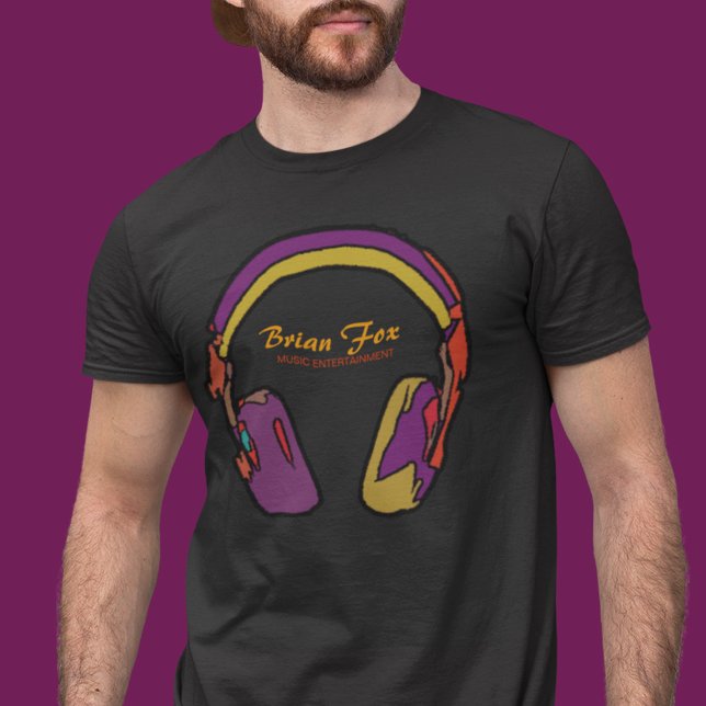 Camiseta Músicas de fones de ouvido DJ personalizadas (Criador carregado)