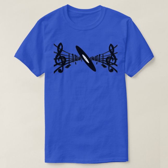 Camiseta Músicas sobre instrumentos musicais doadas por mús (Frente do Design)