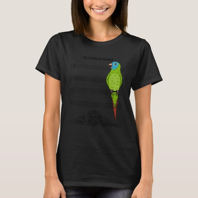 Camiseta Musician Parrot I Sound Of Silence I Blue-crowned  (Frente)