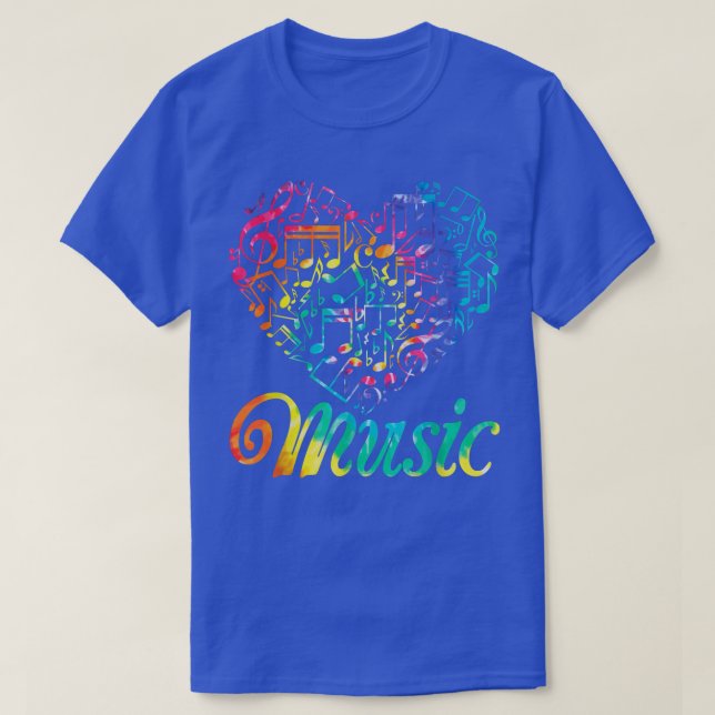 Camiseta Musician Tie Dye Musical Instrument Music Notes Tr (Frente do Design)