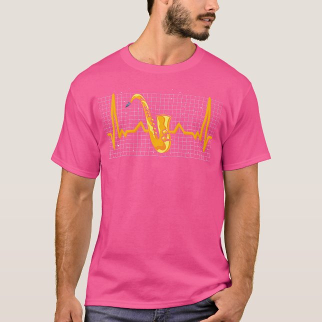 Camiseta Musicista saxofonista jazz Music Heartbeat Saxofon (Frente)