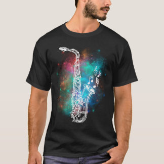 Camiseta Musicista saxofonista jazz oferece saxofone
