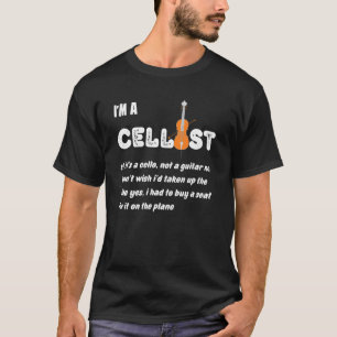 Camiseta Músico Clássico Cellista Inteligente do Cello Play