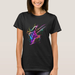 Camiseta Músico Colorido Bass Electric Guitar