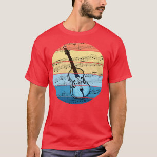 Camiseta Músico com Notação de Música de Bassista Duplo Bas