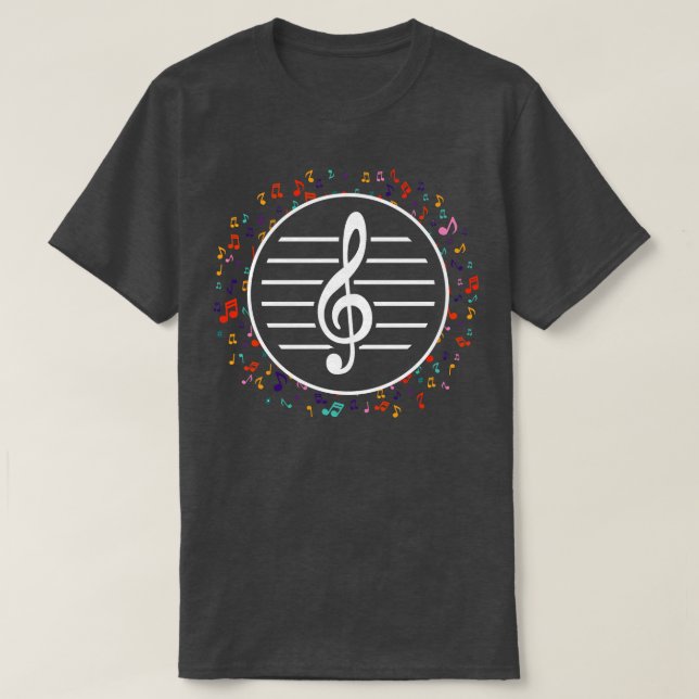 Camiseta Músico Compositor Gift Idea Treble Clef Music (Frente do Design)
