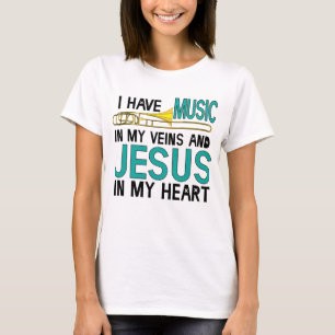 Camiseta Músico cristão Jesus do Trombone em meu coraçã