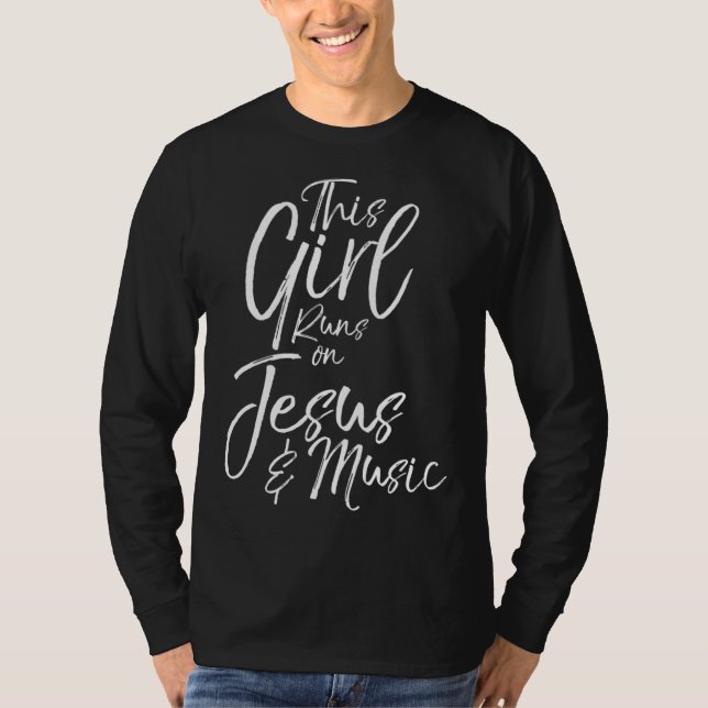 Camiseta Músico Cristão Presente Esta Garota Funciona com J (Frente)