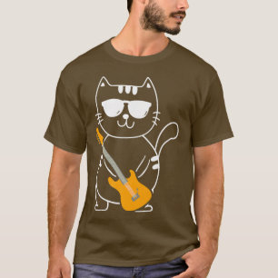 Camiseta Músico de CatBand de Violão Elétrico EGuitar Rock