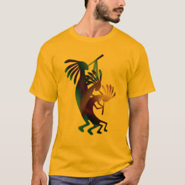 Camiseta Musico de dança Kokopelli Dourado