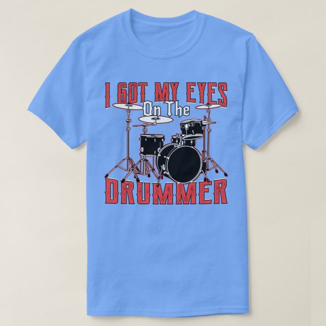 Camiseta Músico De Drummer Engraçado E Dente-Pão De Tambor  (Frente do Design)