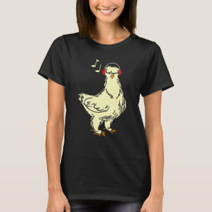 Camiseta Músico de Galinha Silkie - Diversão do Fazendeiro
