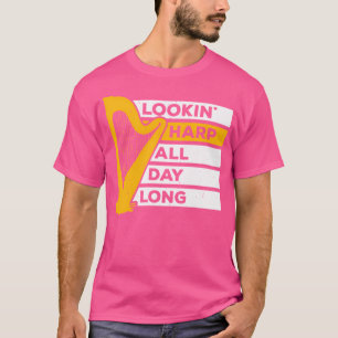 Camiseta Músico de Harpa Olhando Harpa Harpista Musical Orq