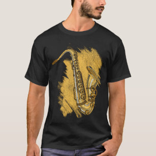 Camiseta Músico de Jazz doado Instrumento Musical Saxofone 
