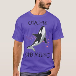 Camiseta Músico de Música e Orcas Baleia Oceano Raglan Base
