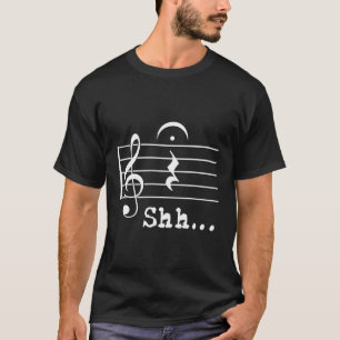 Camiseta Musico de Notas de Música Shh Quer Rest Fermata