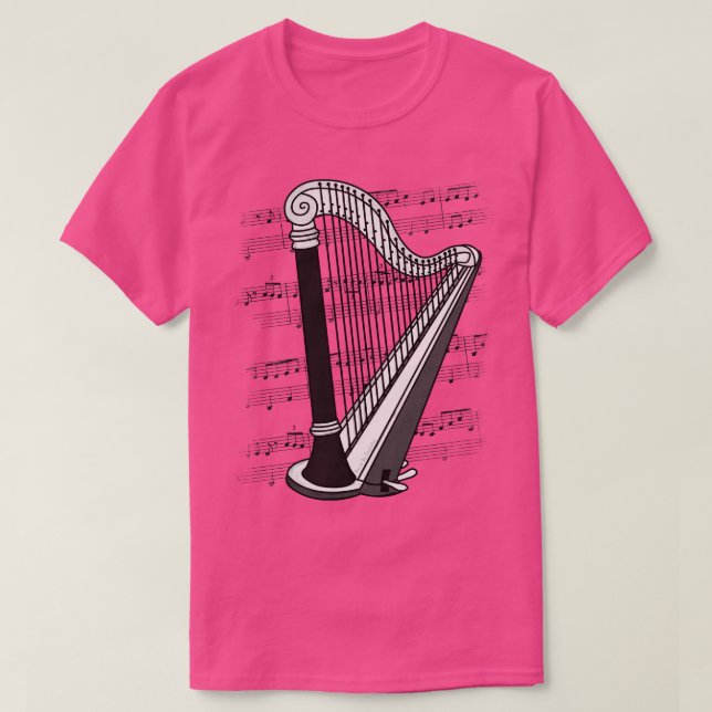 Camiseta Músico de String Harpist do Jogador Harp (Frente do Design)