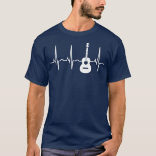 Camiseta Músico de Violão Acústico Batido de Coração