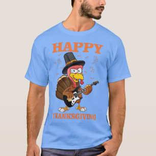 Camiseta músico de violão de ação de graças feliz