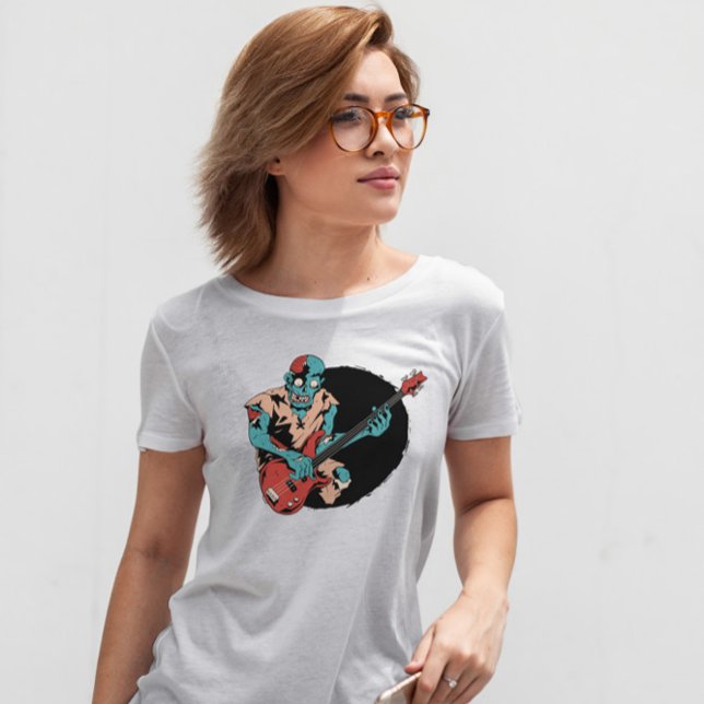 Camiseta Musico do Jogador de Bass Zombie (Criador carregado)