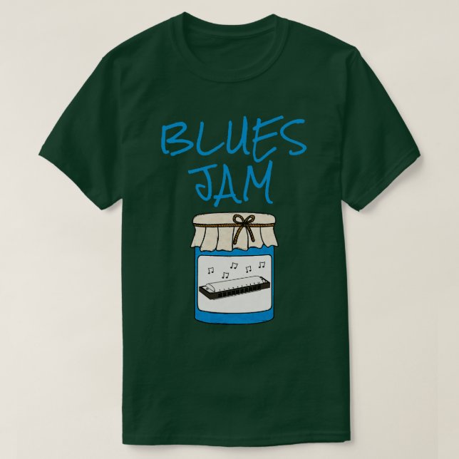 Camiseta Músico do Jogador do Blues Jam Harmonica Harp (Frente do Design)