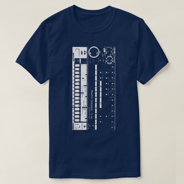 Camiseta Músico do Synthesizer EDM Dance do Retro TR808 (Frente do Design)